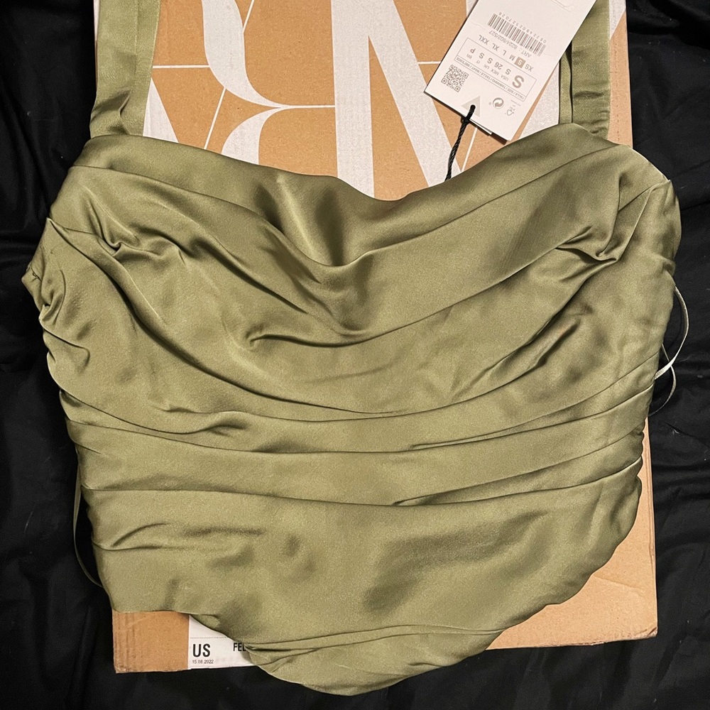 Zara Ruched Olive Green Corset